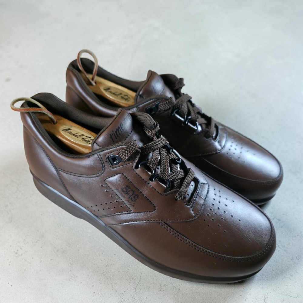 SAS Time Out Shoes Brown Leather Comfort Lace Up Sneakers Mens‎ Size 8 M New